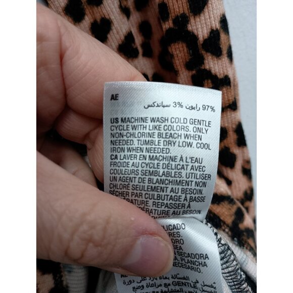 INC International Concept Womens Top Large Brown Animal Print V-Neck 3/4 Sleeve - Picture 6 of 8